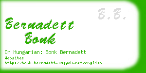 bernadett bonk business card